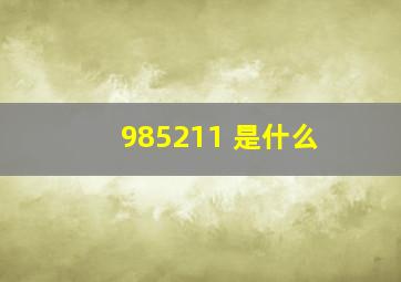 985211 是什么